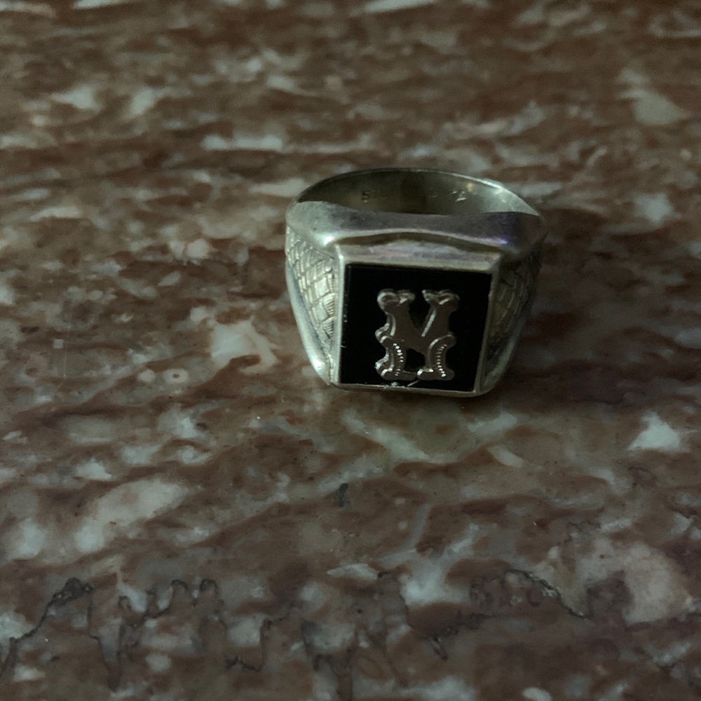 Silver and Black Men's Ring